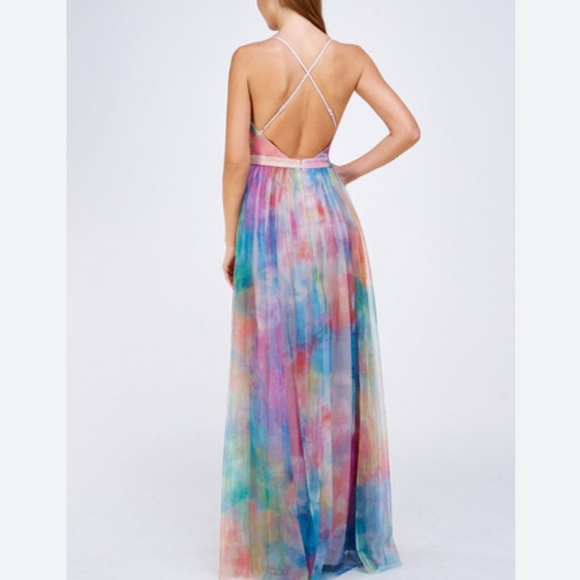 MANIJU Rainbow Tie Dye Tulle Dress - Picture 3 of 6